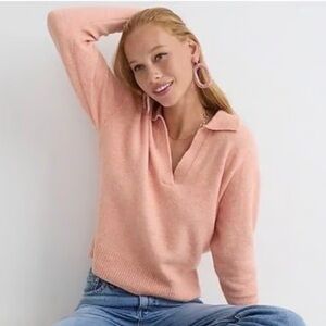 J. Crew Collared V-neck sweater in Supersoft yarn In Tan Size S